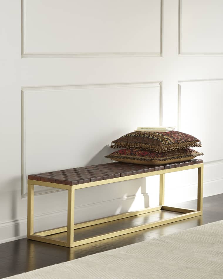 Peninsula Home Collection Hildago Woven Leather Bench