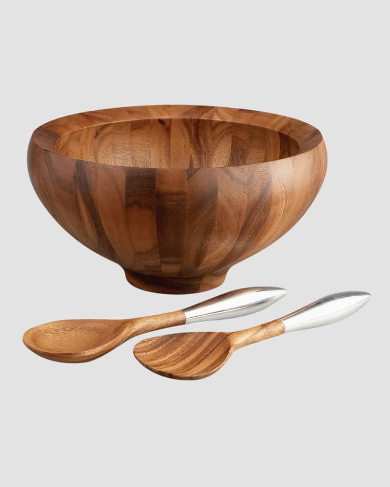 Nambe Yaro Salad Bowl with Servers