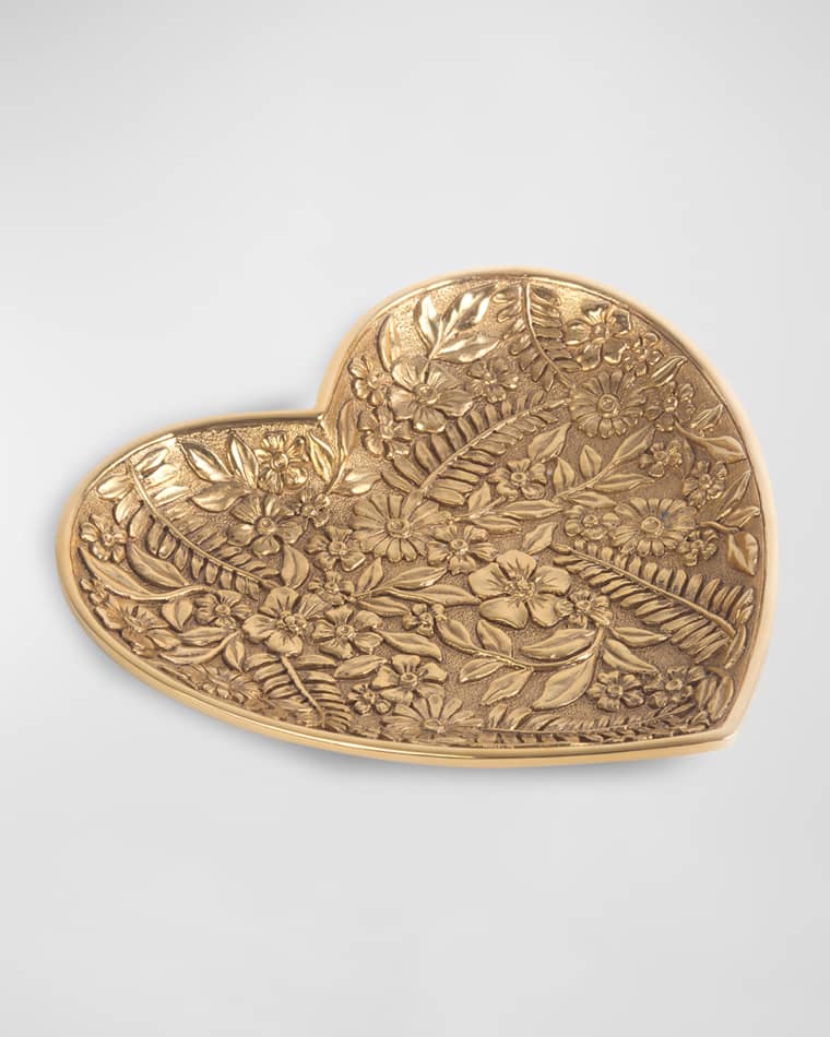 Jay Strongwater Floral Heart Composition Trinket Tray