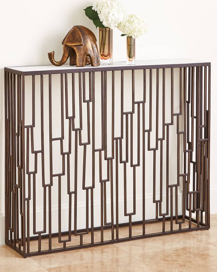 Global Views Argento Marble Entry Table