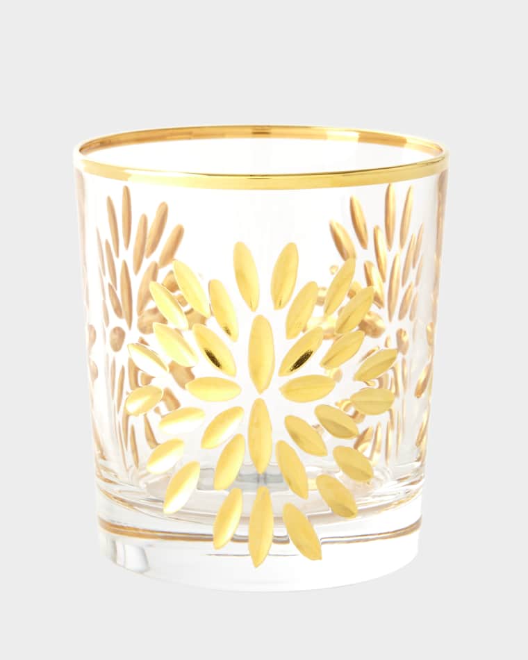 Neiman Marcus Exploded Petals Double Old-Fashioneds, Set of 4