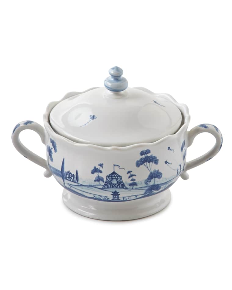 Juliska Country Estate Delft Blue Sugar Bowl with Lid