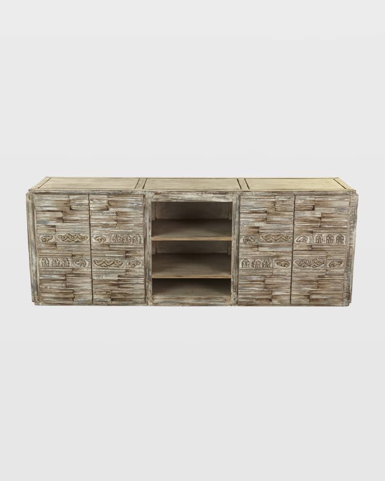 Peninsula Home Collection Gwen Carved Entertainment Console