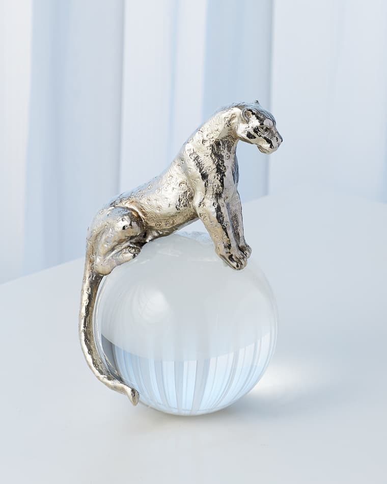 Global Views Brass Jaguar on Crystal Ball