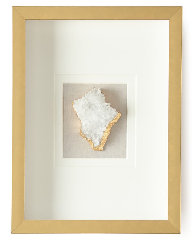 Neiman Marcus Natural Crystal in Golden Frame, Green