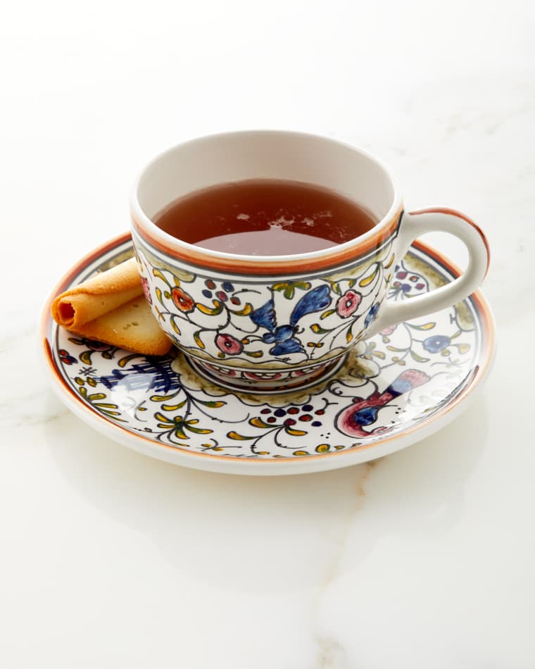 Neiman Marcus Pavoes Cups and Saucers, Set of 4
