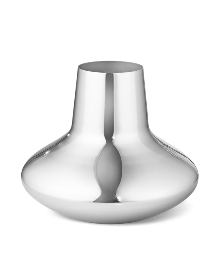 Georg Jensen Stainless Steel Vase, 8.8"T