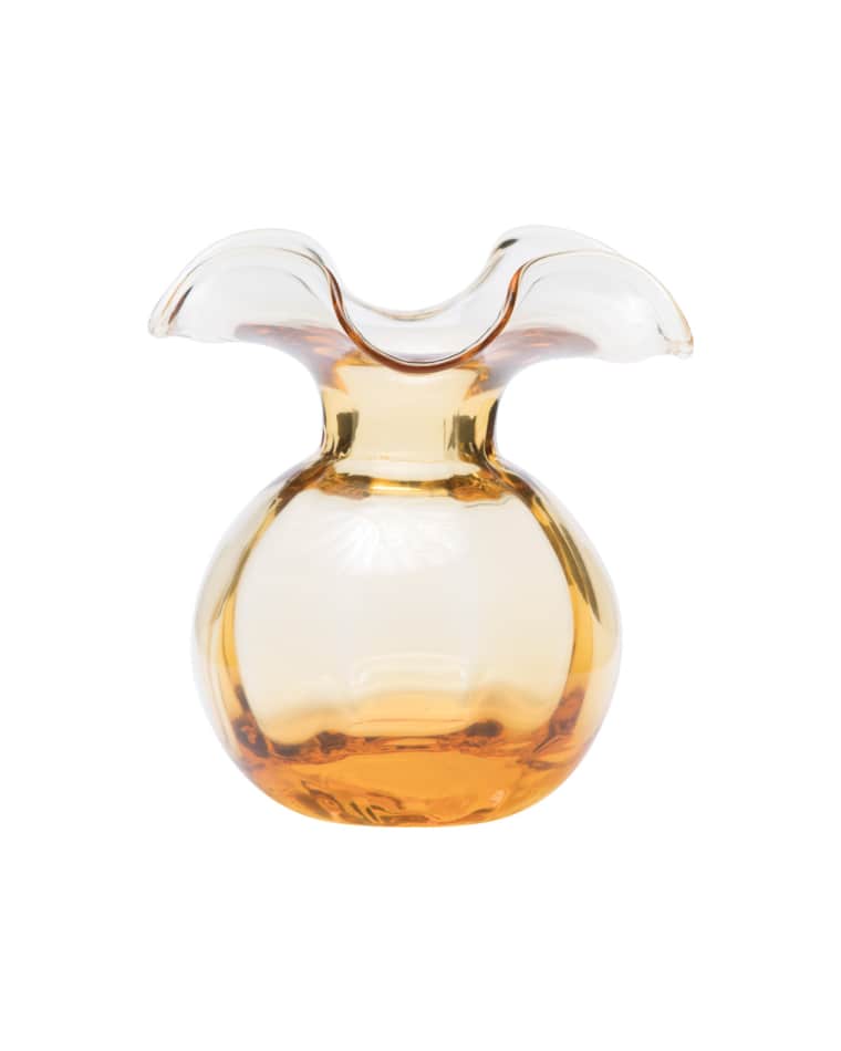 Vietri Hibiscus Glass Bud Vase, Amber