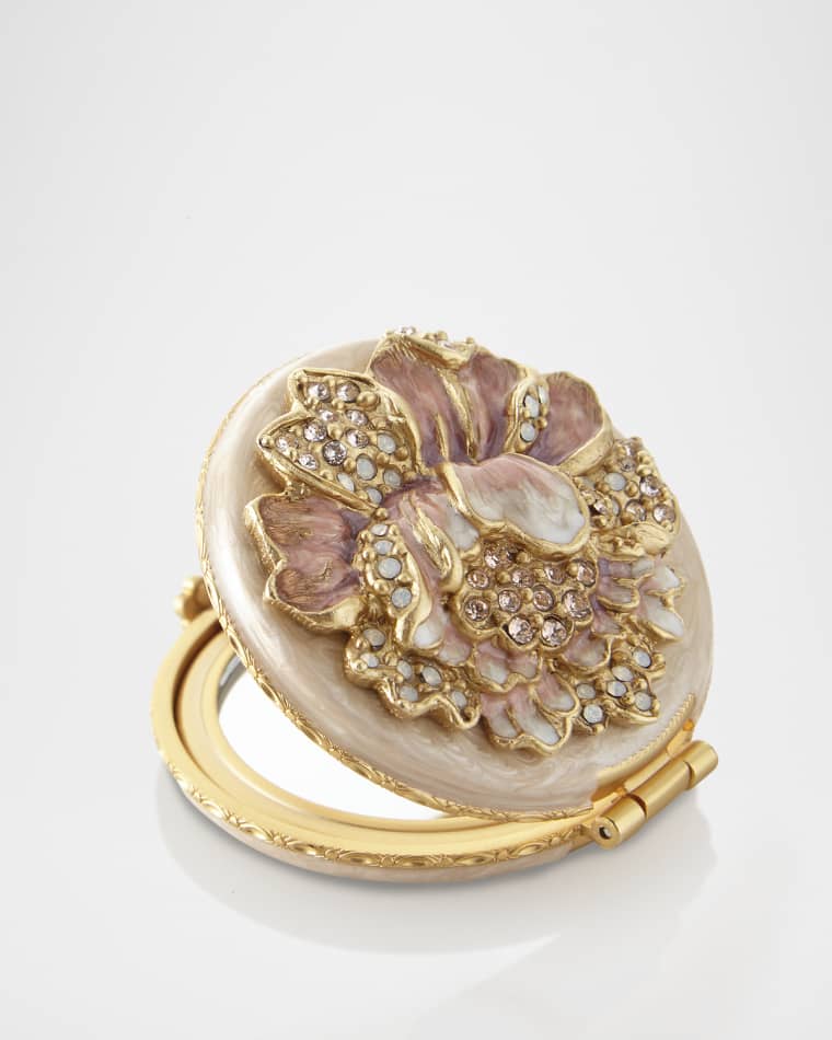 Jay Strongwater Boudoir Round Floral Compact