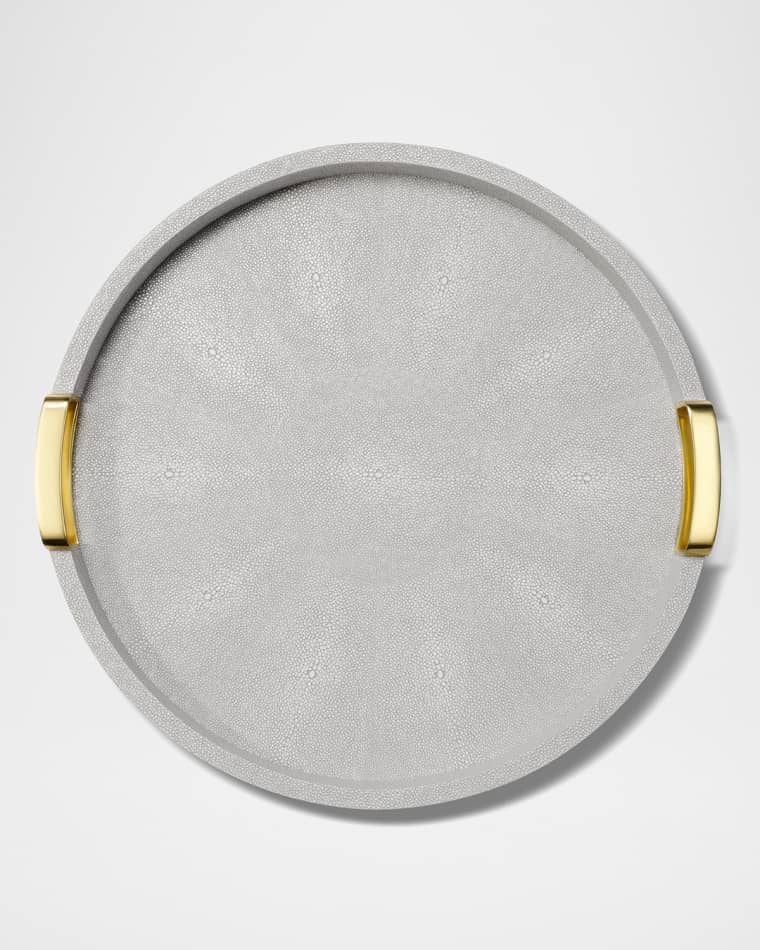 AERIN Carina Faux Shagreen Small Round Tray