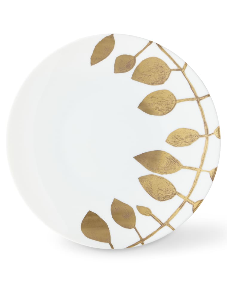 Haviland & Parlon Daphne White Gold-Leaf Dinner Plate