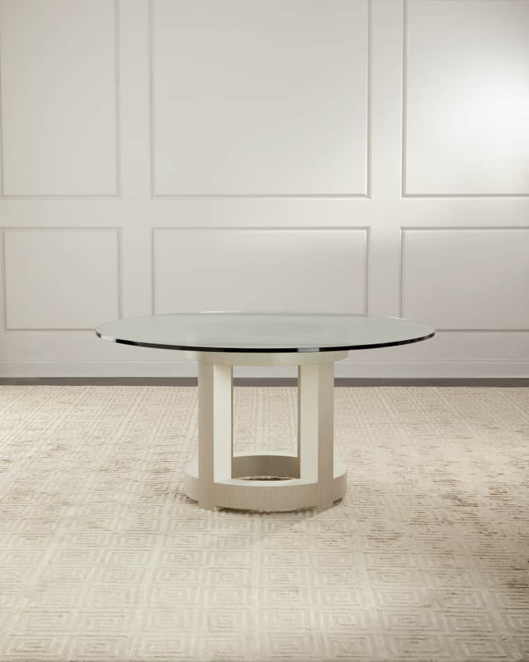 Bernhardt Axiom Round Glass-Top Dining Table, 60"