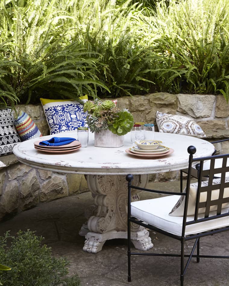 Neiman Marcus 60" Scrollwork Outdoor Dining Table
