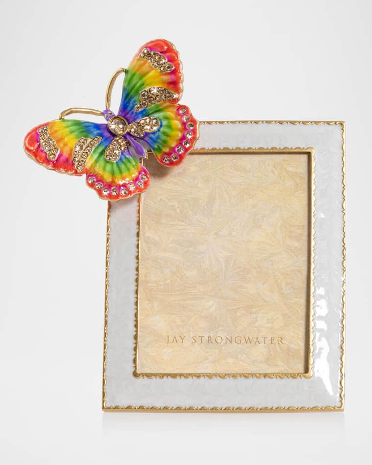 Jay Strongwater Rainbow Butterfly Frame, 3" x 4"