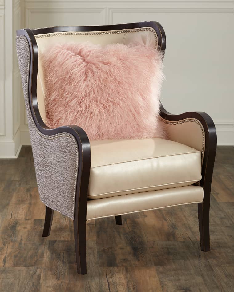 Massoud Jacqueline Leather Wing Chair