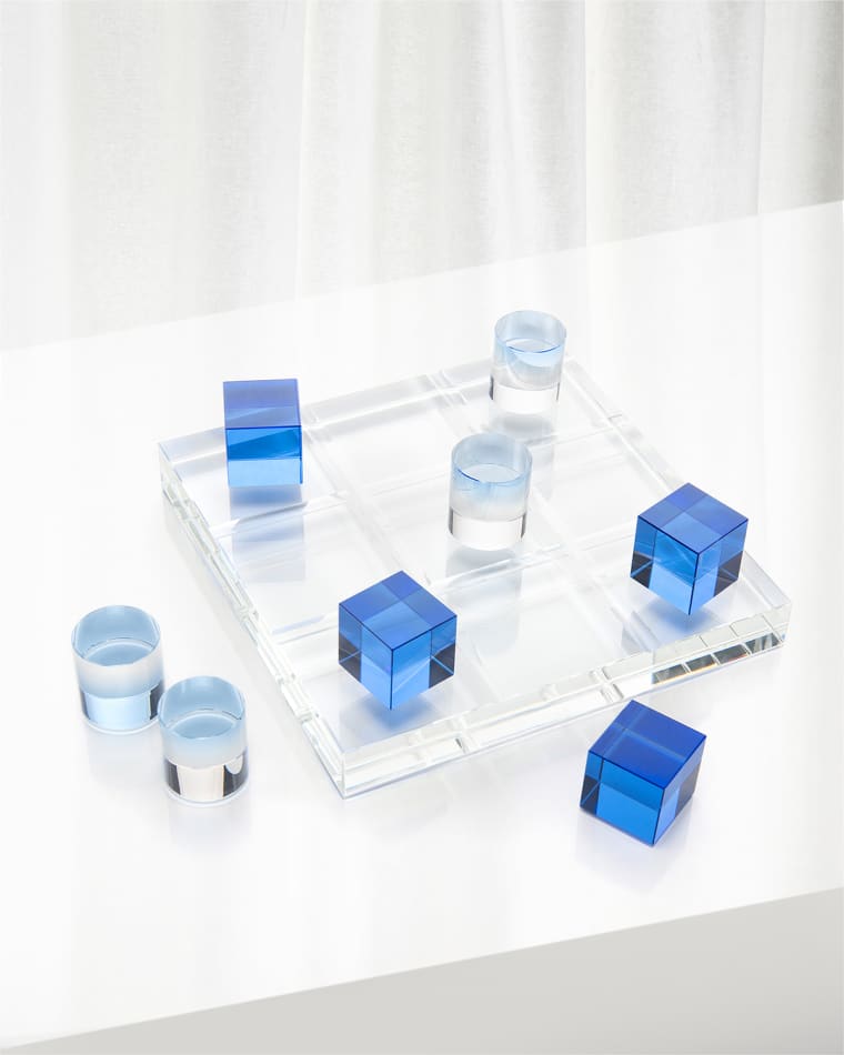 John-Richard Collection Crystal Game Board in the Blues