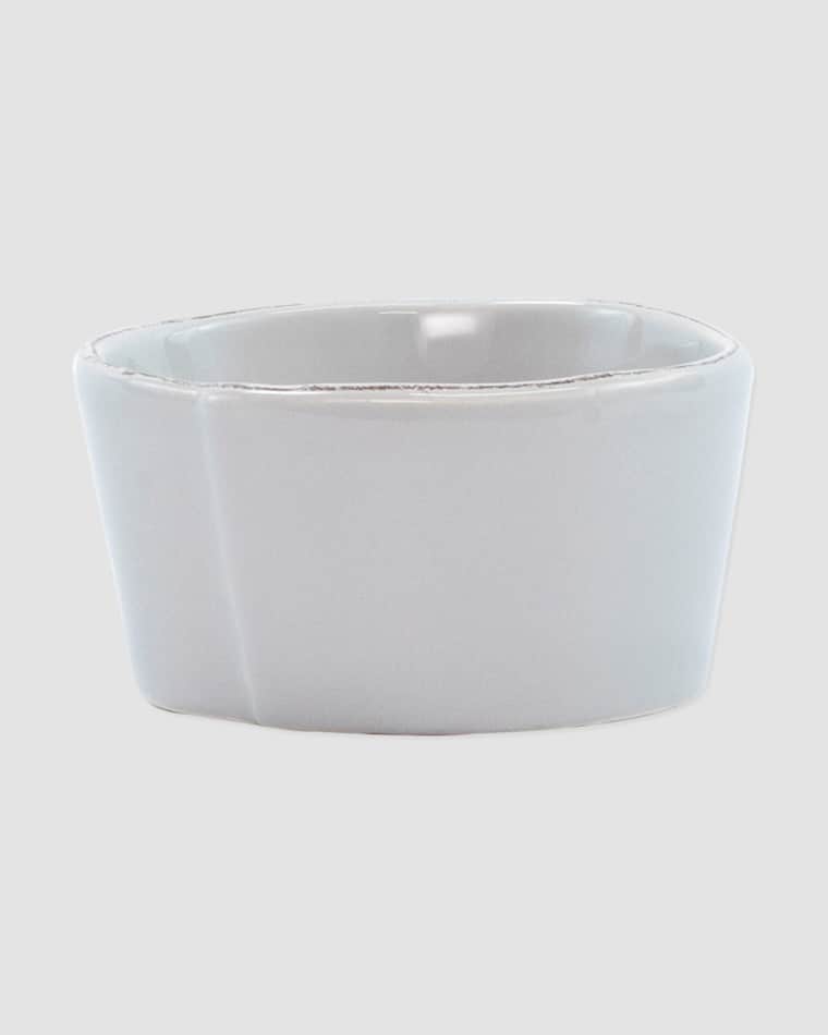 Vietri Lastra Condiment Bowl, Light Gray
