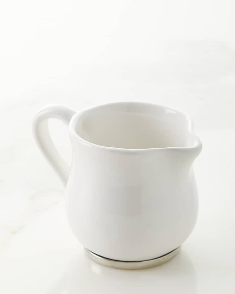 Neiman Marcus Ceramic Pewter Creamer