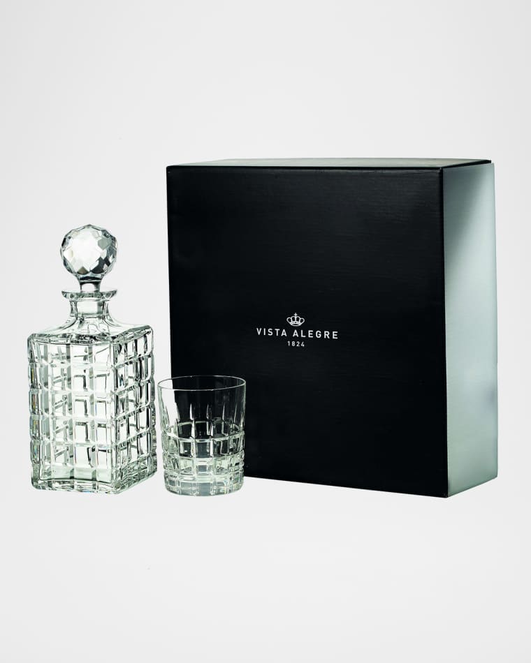 Vista Alegre Helsinki Whiskey Decanter with 4-Piece Double Old Fashion Set