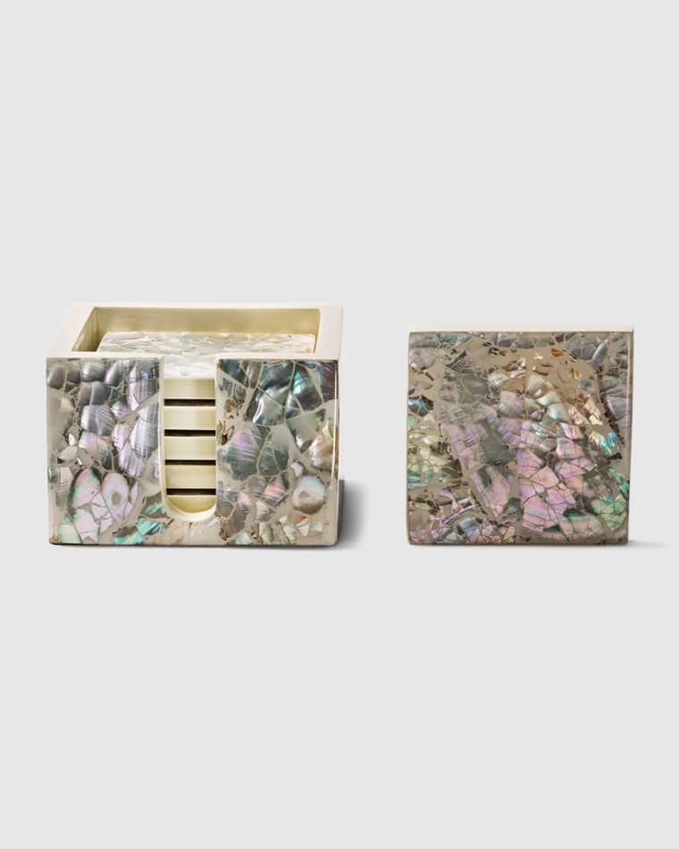 LADORADA Mother of Pearl Natural Coasters, Set of 6