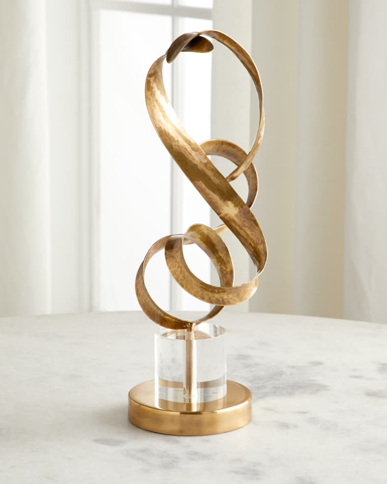 John-Richard Collection Antiqued Brass Sculptural Ribbons II