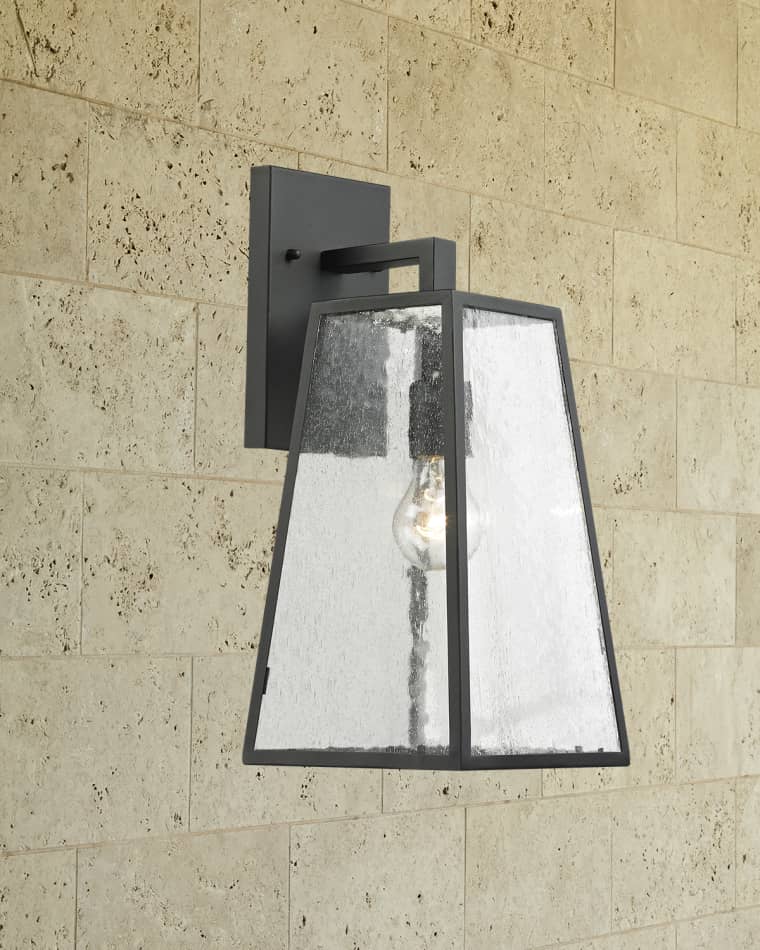 Meditterano Collection 1-Light Outdoor Sconce in Textured Matte Black