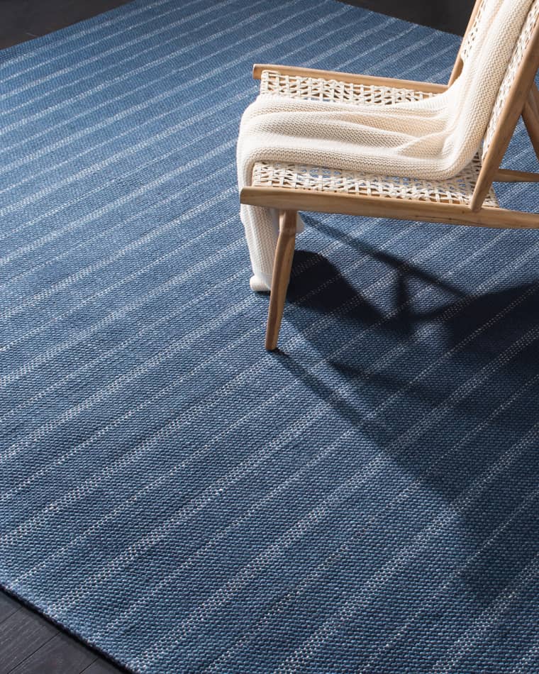 Lauren Ralph Lauren Miles Navy Stripe Flat Weave Rug, 3' x 8'