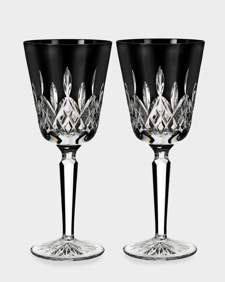 Waterford Crystal Lismore Black Crystal Goblets, Set of 2