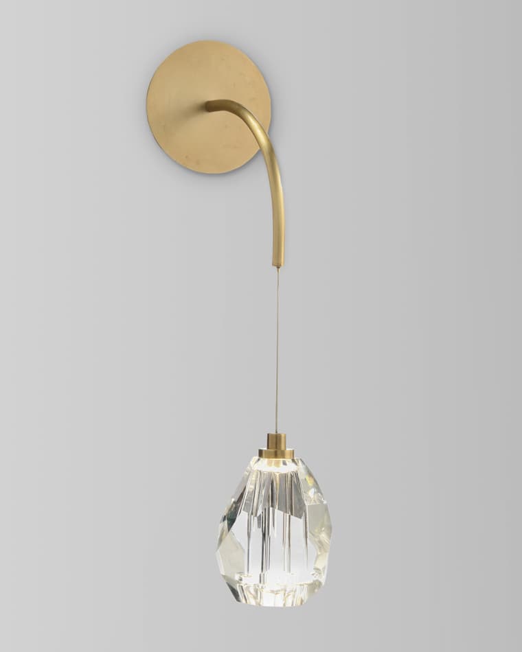 John-Richard Collection Faceted Cut Crystal Single Light Sconce