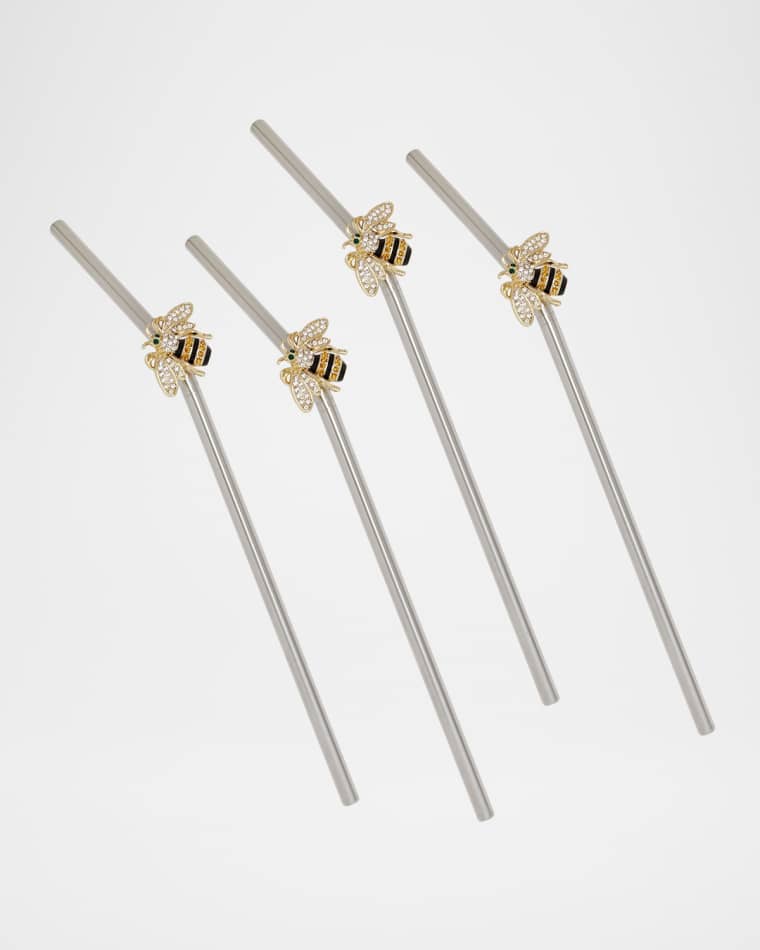 Joanna Buchanan Stripey Bee Metal Straws, Set of 4