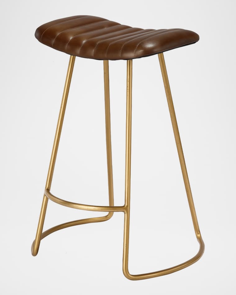 Jamie Young Luke Leather Counter Stool