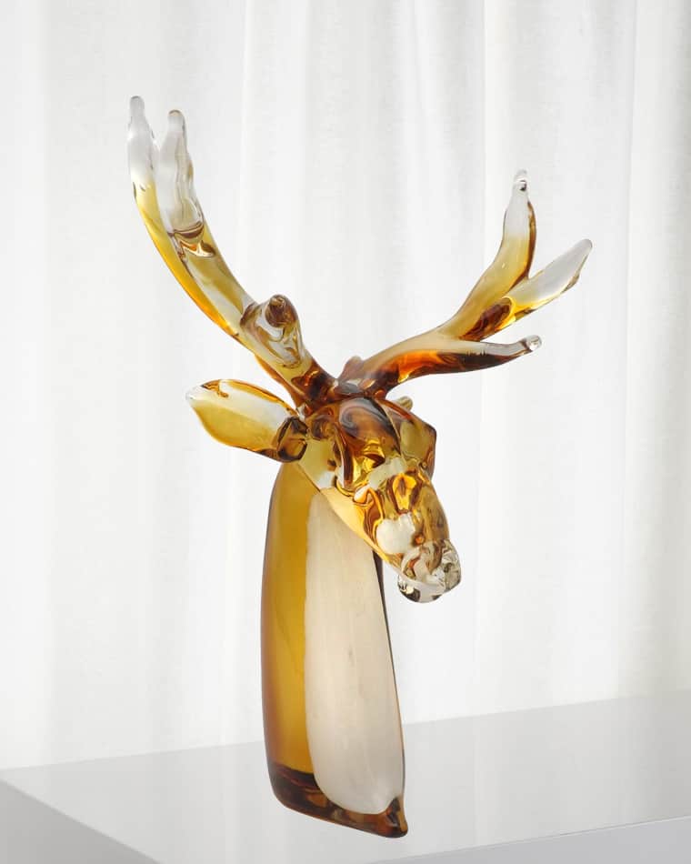 Dale Tiffany Reindeer Art Glass Sculpture