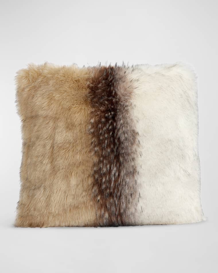 Fabulous Furs Faux Fur Throws, Pillows & Rugs Signature Faux Fur Pillow // White Tibetan Lamb (Lumbar)