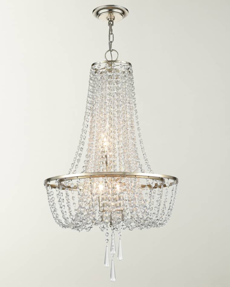 Crystorama Arcadia 4-Light Antique Silver Chandelier