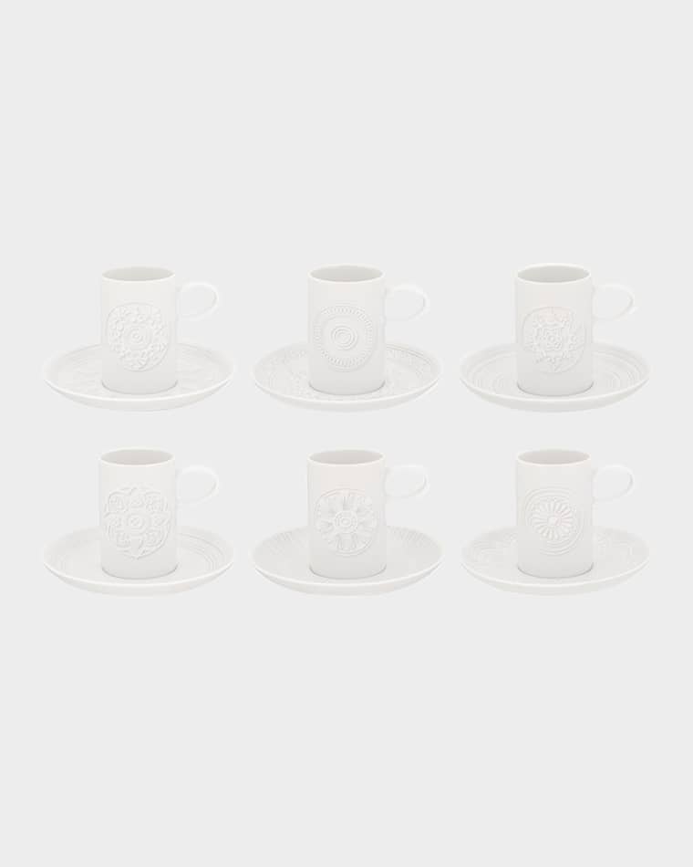 Vista Alegre Ornament Espresso/Coffee Cups & Saucers, Set of 6