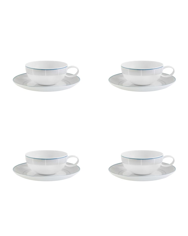 Vista Alegre Orquestra Tea Cups & Saucers, Set of 4