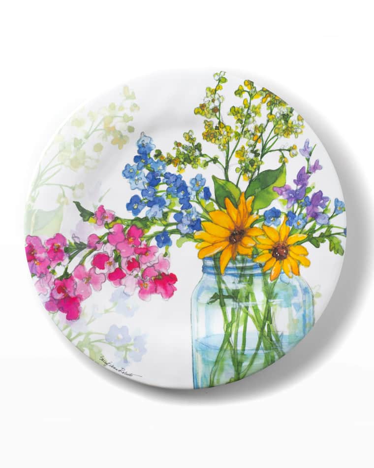 Bamboo Table Jars of Sunshine Shatter-Resistant Bamboo Dinner Plates, Set of 4