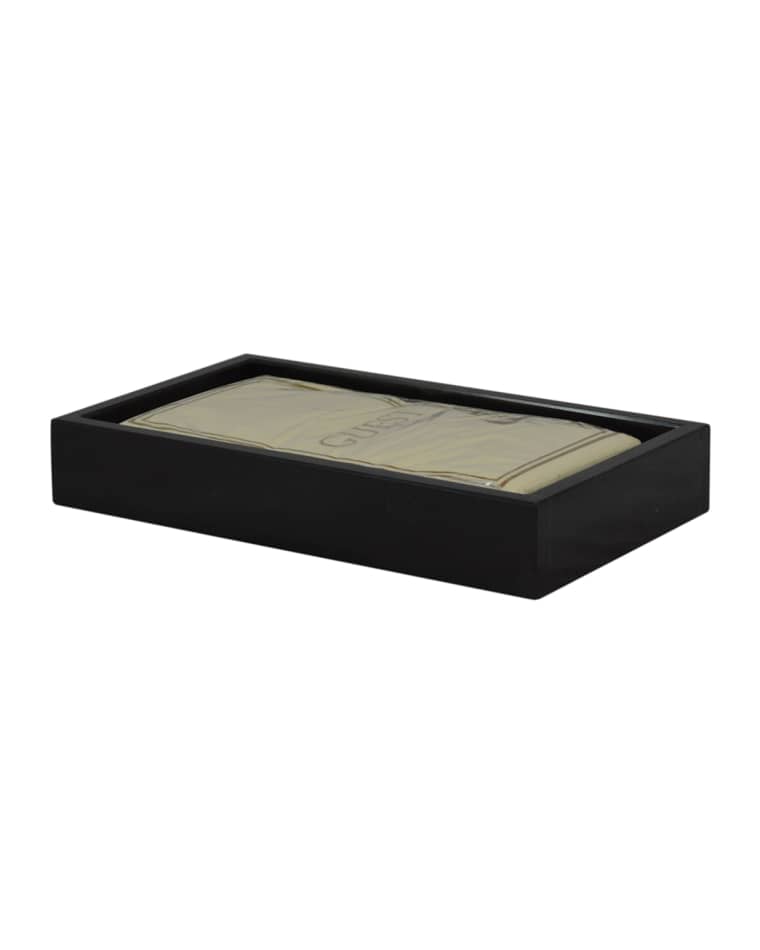 Marble Crafter Eris Collection Jet Black Marble Guest Towel Tray