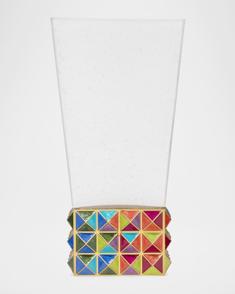 Jay Strongwater Rainbow Pyramid Vase