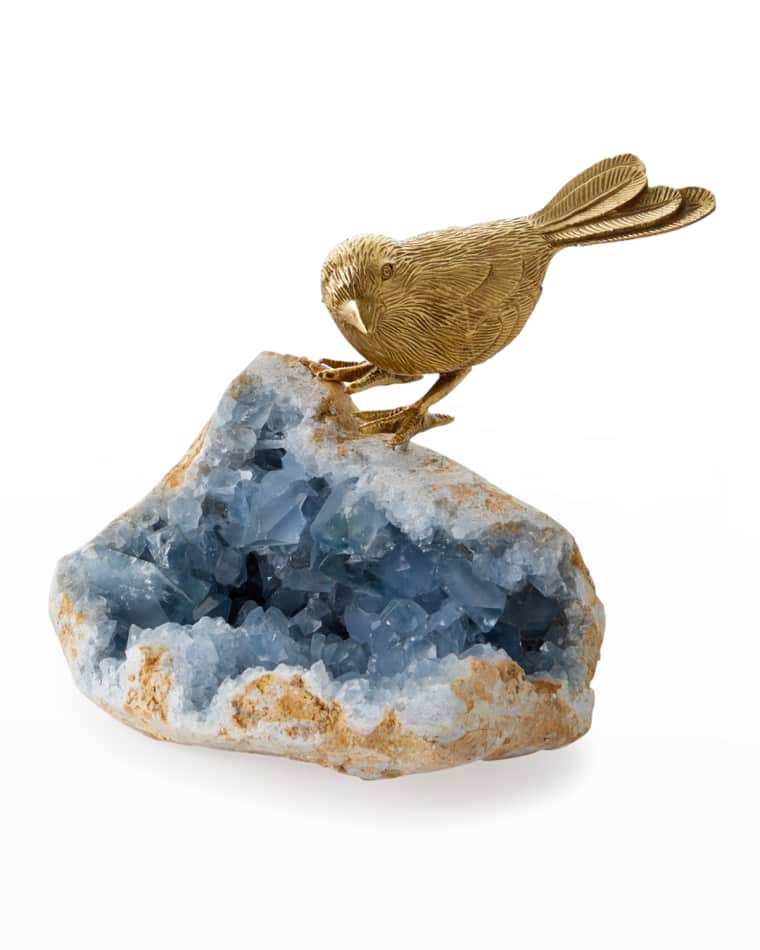 John-Richard Collection Bird On Celestite Rock II Decorative Accent