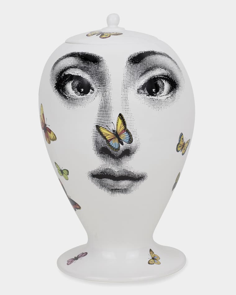 Fornasetti Vase Farfalle Face With Butterflies