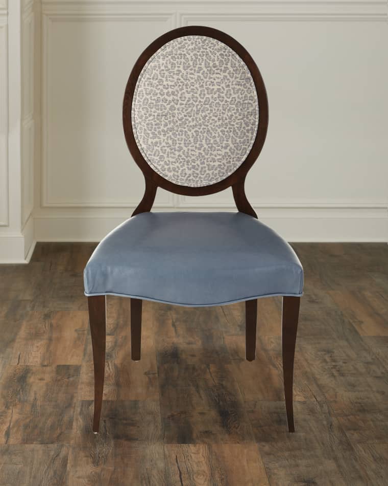 Massoud Pearlington Leather Dining Side Chair
