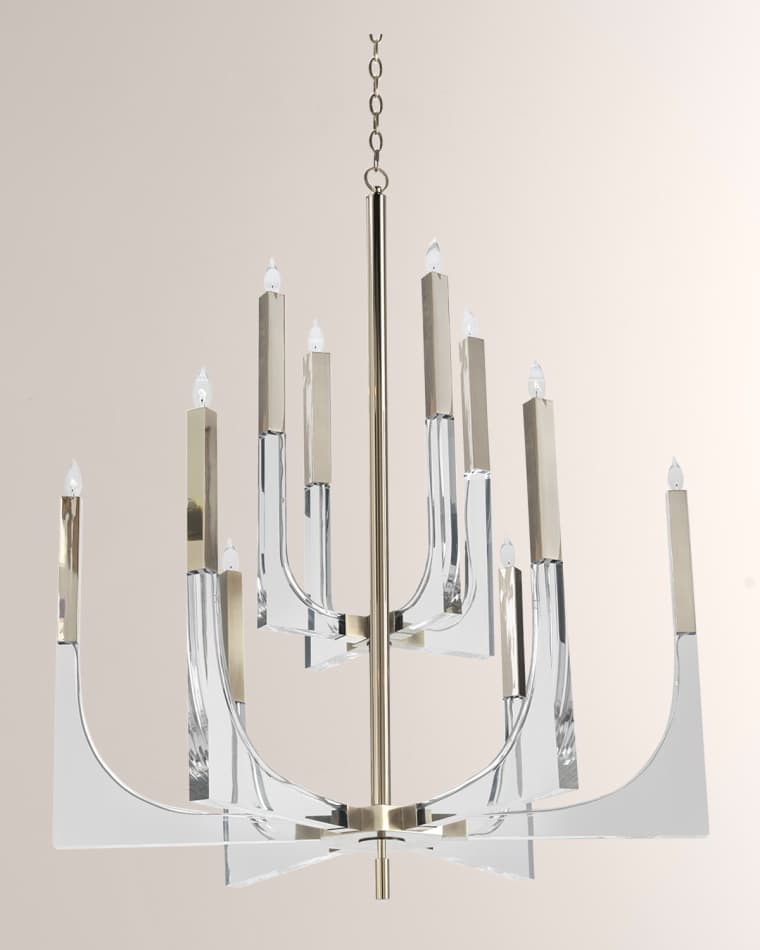 John-Richard Collection 10-Light Acrylic & Nickel Chandelier