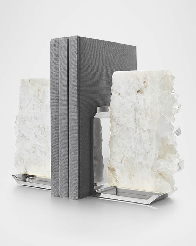 ANNA New York Fim Crystal Quartz Bookends, Set of 2