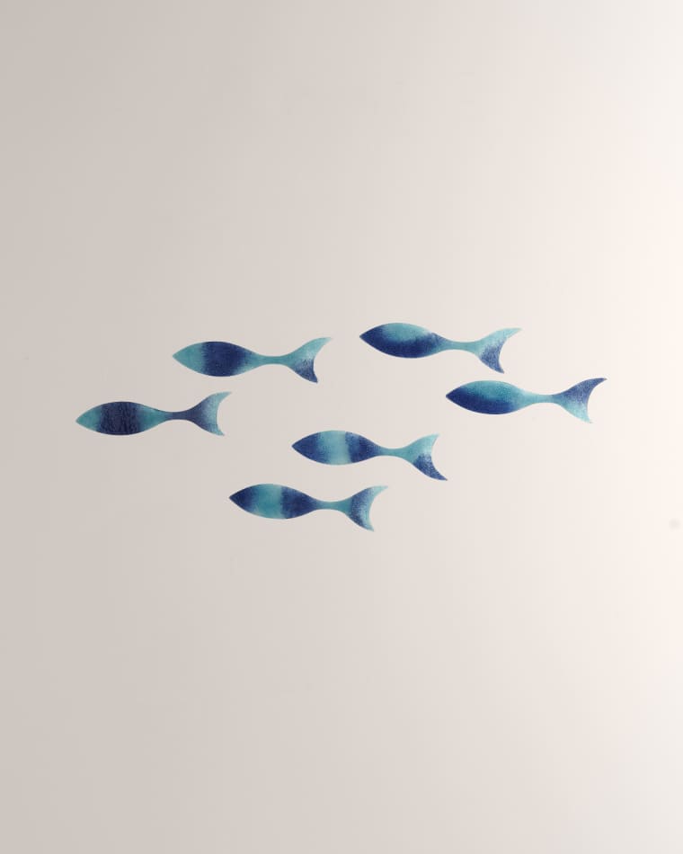 William D Scott for Global Views Wall Fish Decor, Set of 6