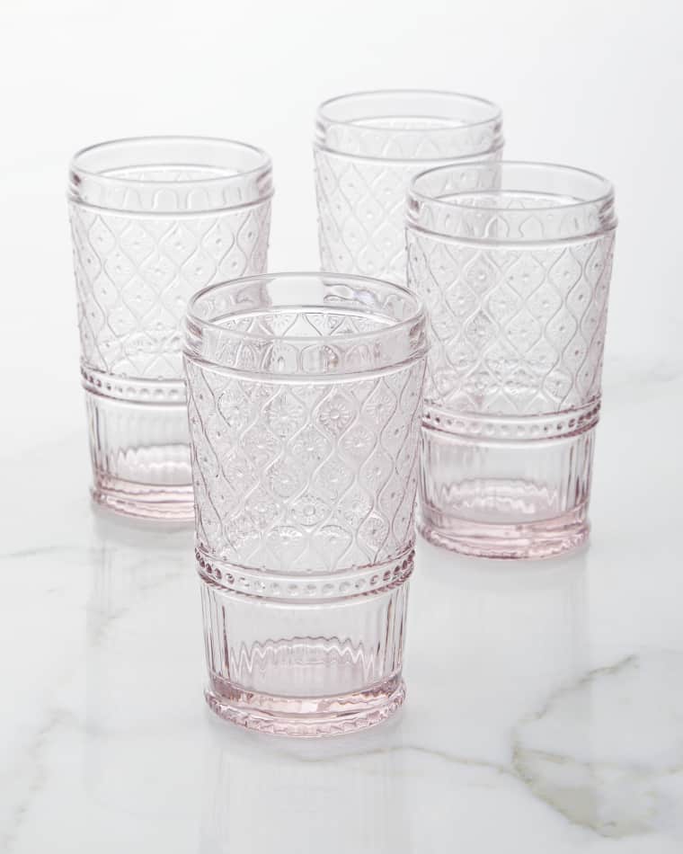 Godinger Pink Claro Highball Glasses, Set of 4