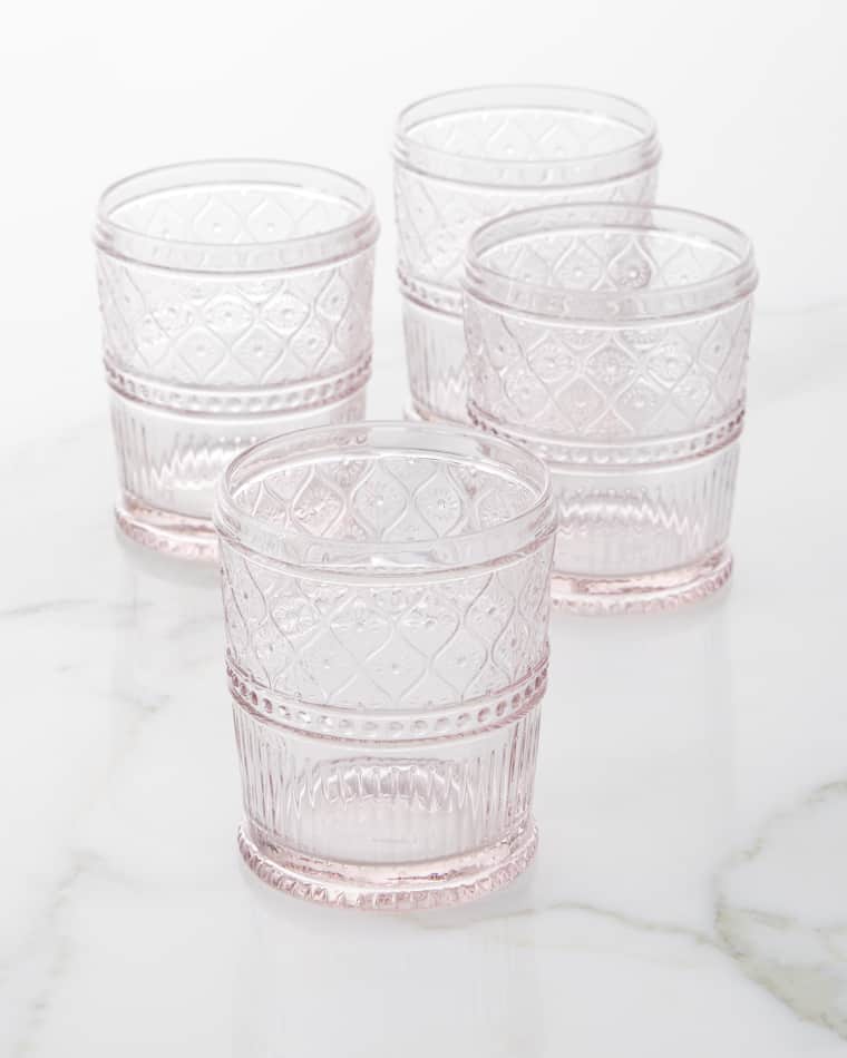 Godinger 26145 12 oz Claro Tumbler Glass - Pink - Set of 4