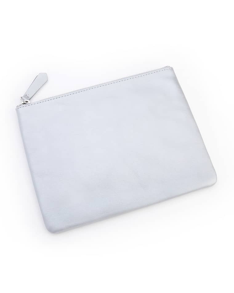 ROYCE New York Monogrammed Leather Zippered Travel Organizer Pouch