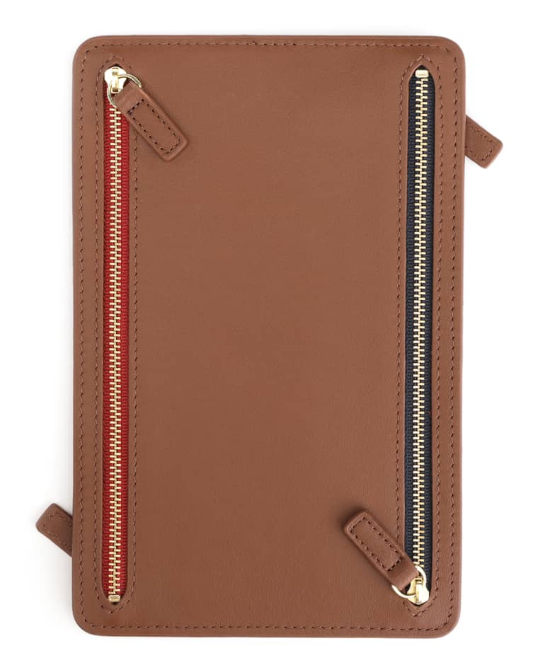 ROYCE New York Monogrammed Leather RFID Blocking Foup Zip Travel Organizer