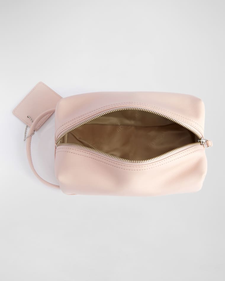ROYCE New York Monogrammed Compact Leather Toiletry Bag